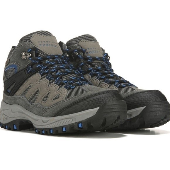 Perry Ellis Portfolio Waterproof Hiking Boots Size 4,  color Charcol/blu… - Picture 1 of 9